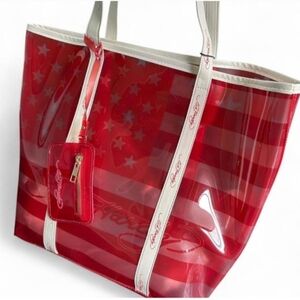 SEXYY Red Ed Hardy Beach Summer Tote American Flag NWT